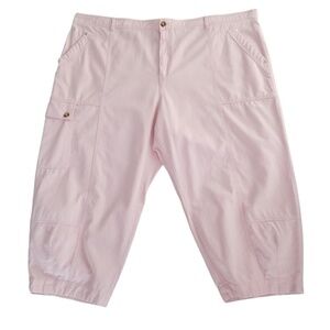 Anthropologie Pink Cargo Skimmer Capri Pants Size 26W‎ NWOT